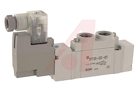 SMC 5/2 Pneumatic Solenoid/Pilot-Operated Control Valve - Solenoid/Pilot NPTF 1/4 SY7000 Series 24V dc