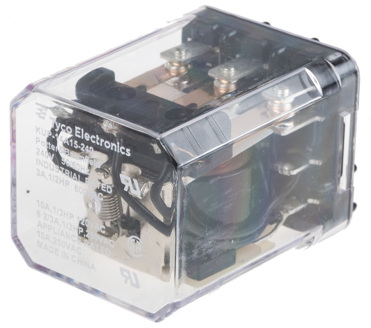 TE Connectivity Plug In Power Relay, 240V ac Coil, 10A Switching Current, 3PDT