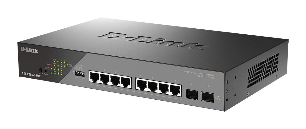 D-Link 10-Port Gigabit PoE Smart Managed Surveillance PoE Switch, Smart 10 Port Gigabit Switch With PoE UK