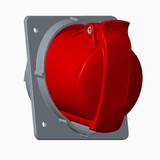 Amphenol Industrial, 2CMA1 IP44 Blue Panel Mount 2P+E Angled Industrial Power Socket, Rated At 32A, 250 V
