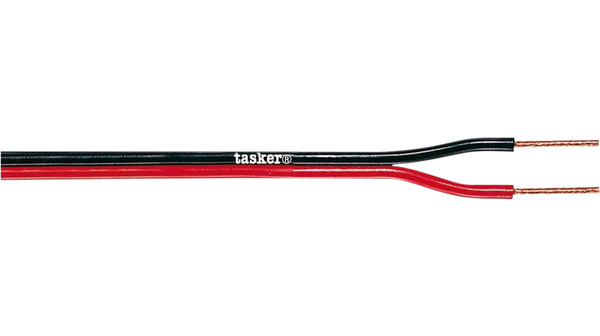 Tasker 2 Core Audio Cable, 0.75 mm² CSA Screened, 2.50x5.00mm od, 100m, Black, Red
