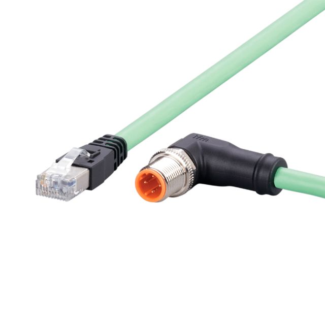 ifm electronicEVC, 5m Cat5e, Green M12 to Male RJ45 Male, Shielded, Terminated Polyurethane Sheath