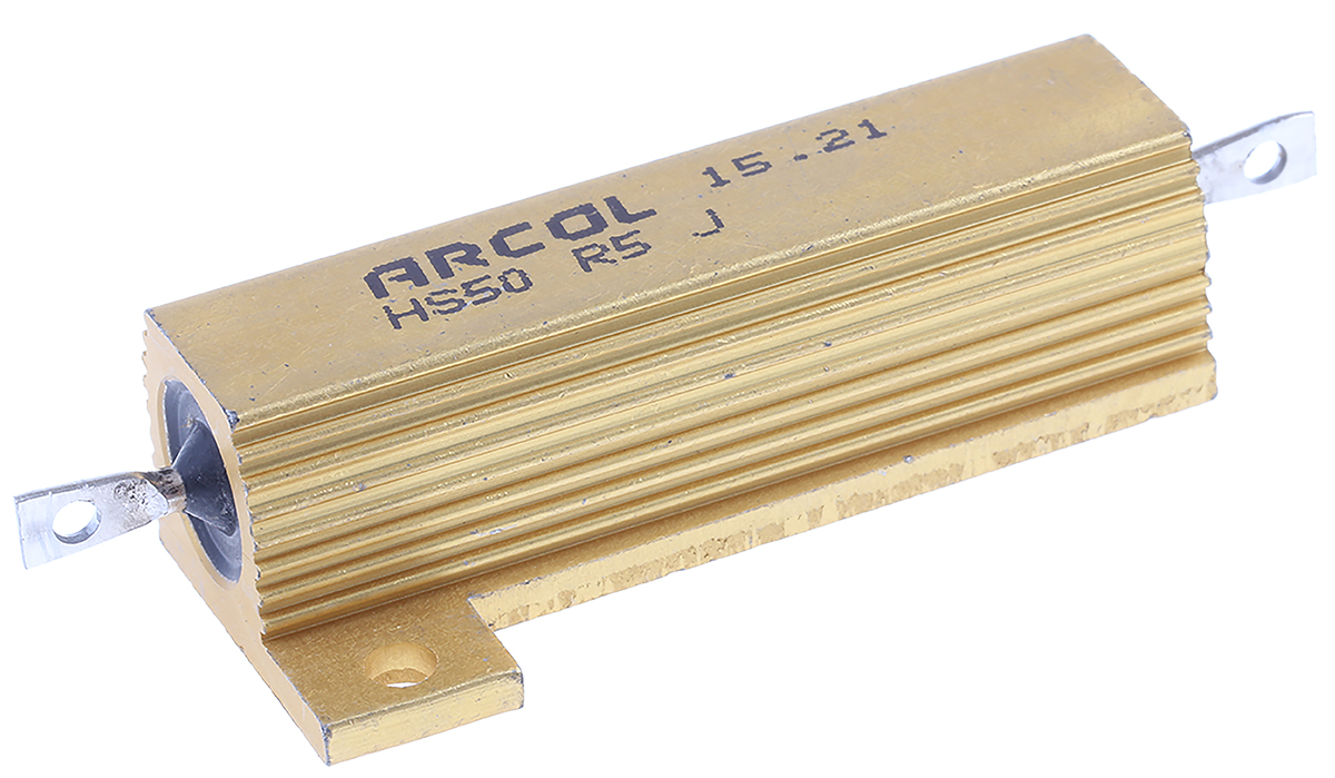 Arcol, 500mΩ 50W Wire Wound Chassis Mount Resistor HS50 R5 J ±5%