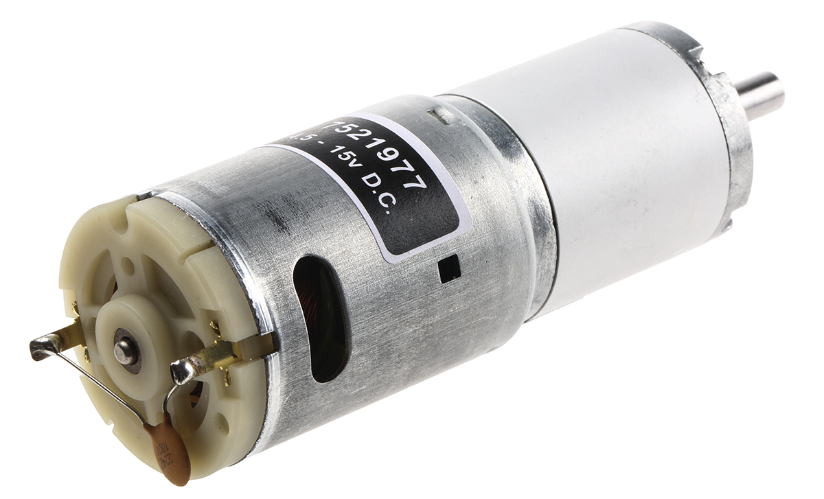 RS PRO Geared DC Motor, 21.2 W, 4.5 → 15 V dc, 154.4 gcm, 6000 rpm, 6mm Shaft Diameter