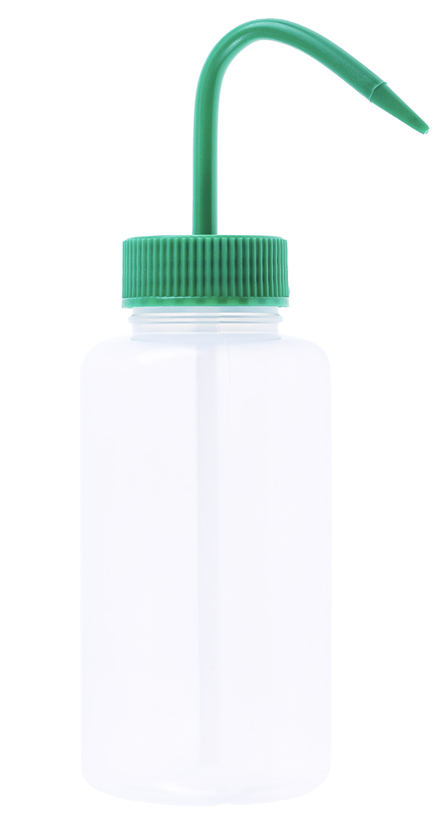 RS PRO 500ml LDPE Wide Neck Wash Bottle
