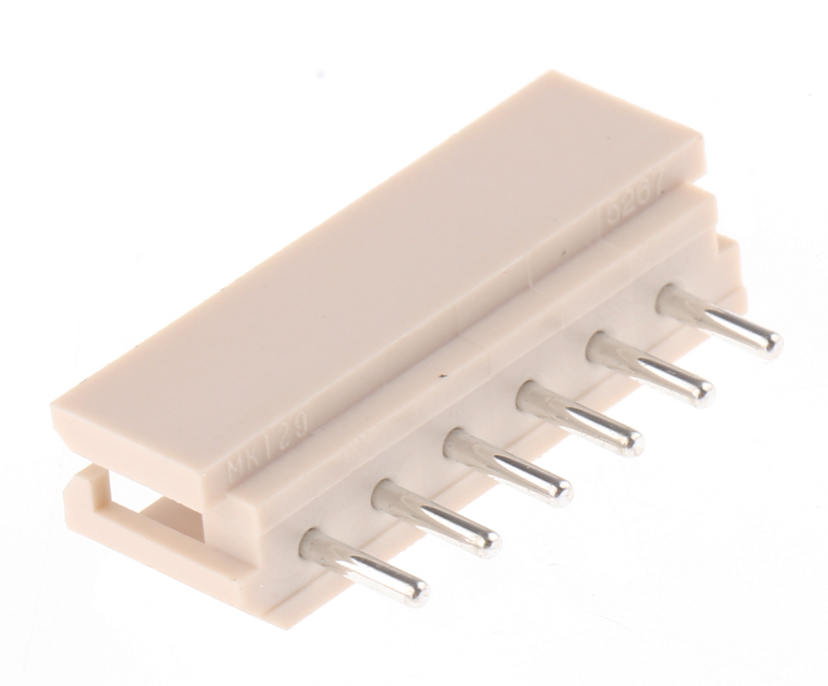 Molex SPOX Series Straight Through Hole PCB Header, 6 Contact(s), 2.5 mm Pitch, 1 Row, Shrouded