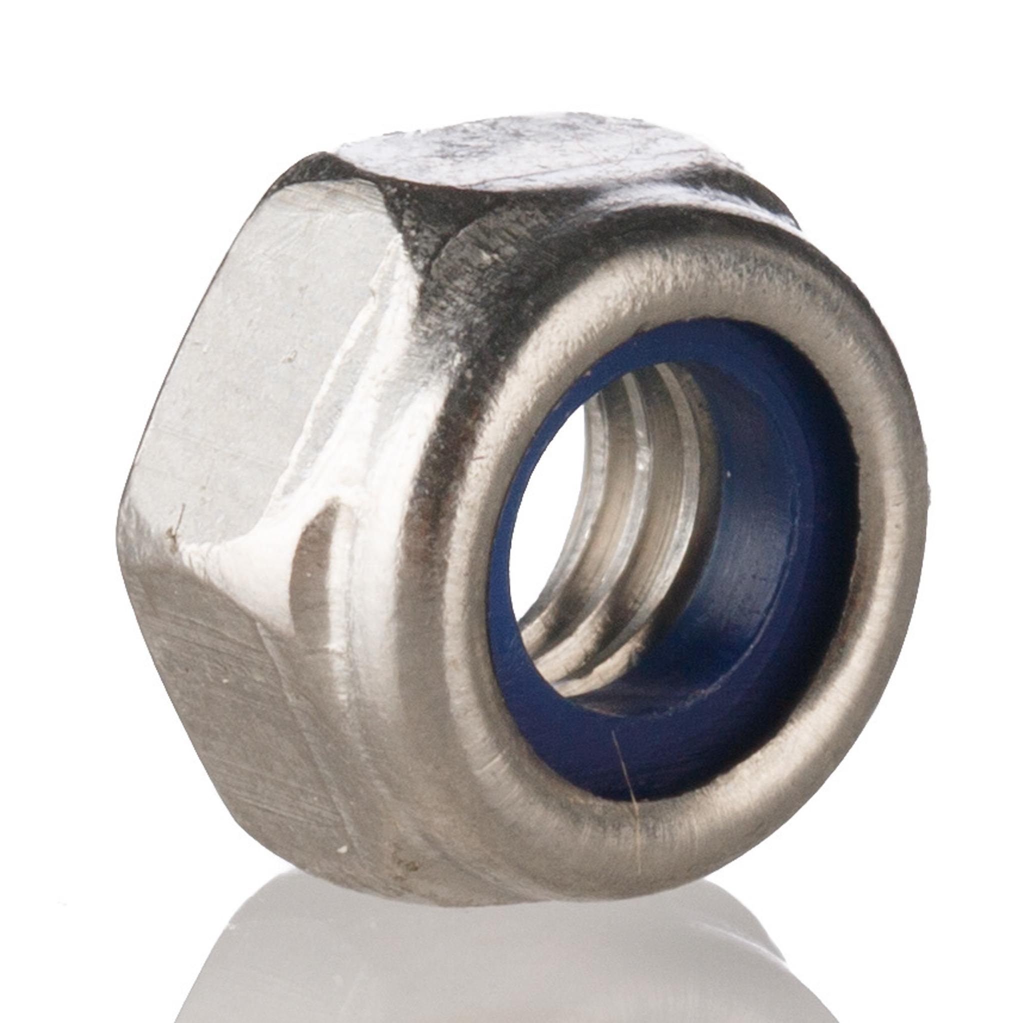 RS PRO, Bright Zinc Plated Steel Lock Nut, DIN 985, M3