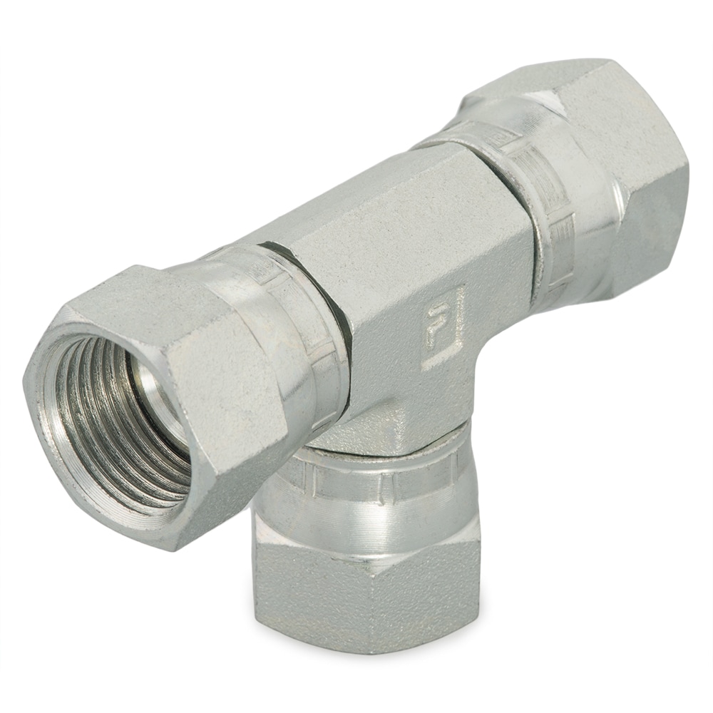 Parker Tee Female 37° JIC Flare Swivel to Female 37° JIC Flare Swivel, 12 JX6-S