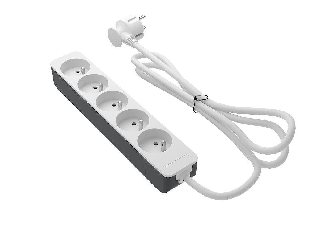 RS PRO 1.5m 5 Socket Type E - French Trailing Socket, 250 V, IP20