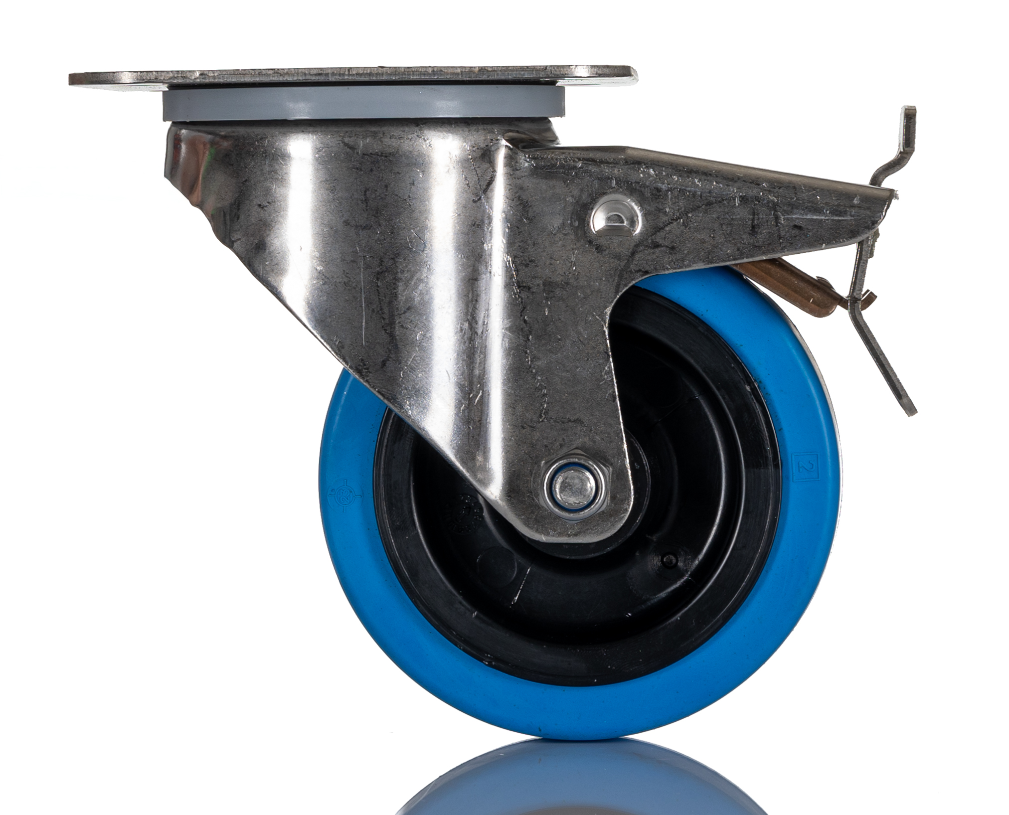 Tente Braked Swivel Castor Wheel, 160kg Capacity, 100mm Wheel