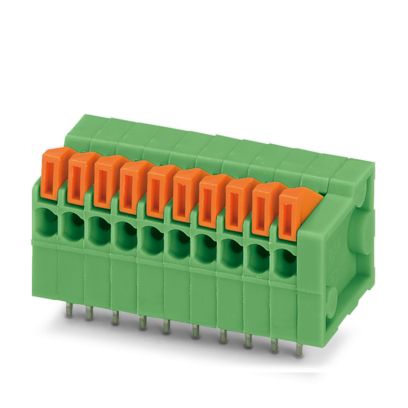 Phoenix Contact PCB Terminal Block, 10-Contact, 2.54mm Pitch, Wave Soldering, 1-Row, Push In Spring Termination