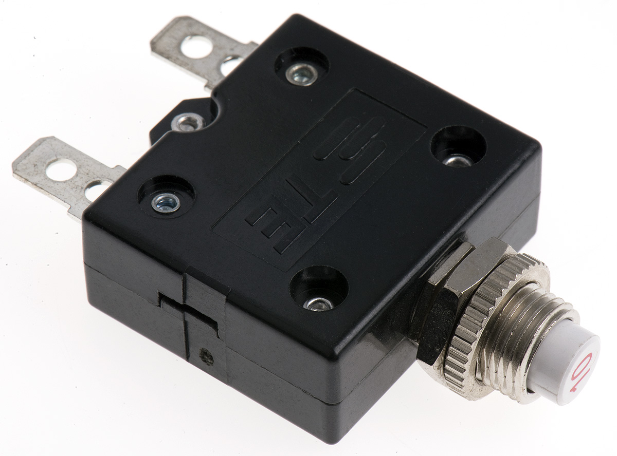 TE Connectivity Thermal Circuit Breaker - W54  Single Pole 250V ac Voltage Rating, 10A Current Rating