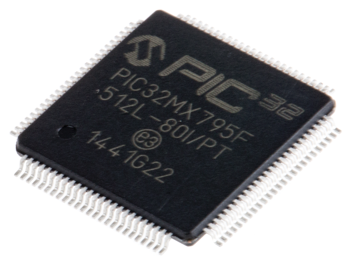 Microchip, 32 bit PIC Microcontroller, 80 MHz, 512kB FLASH, 100-Pin TQFP