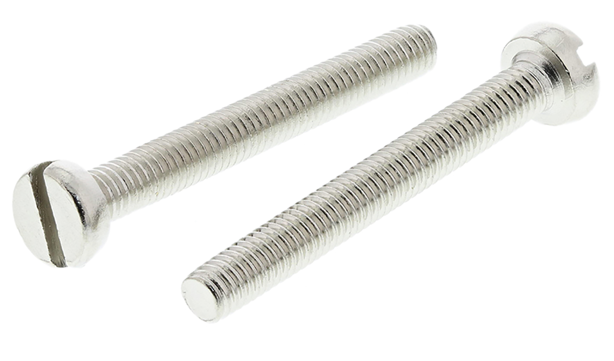RS PRO Slot M3  Cheese Head Brass Machine Screws DIN 84 x 25.0mm