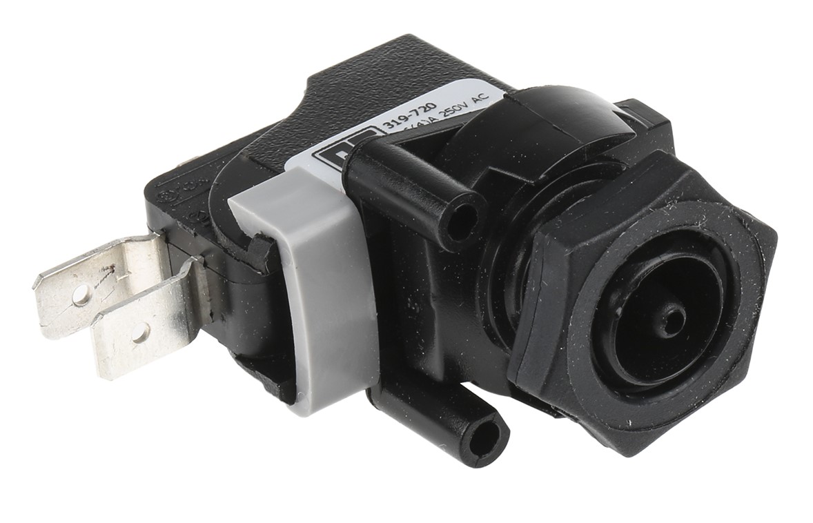 RS PRO 6871 Series Momentary Air Switch, 250mm Fly Lead, Panel Mounted