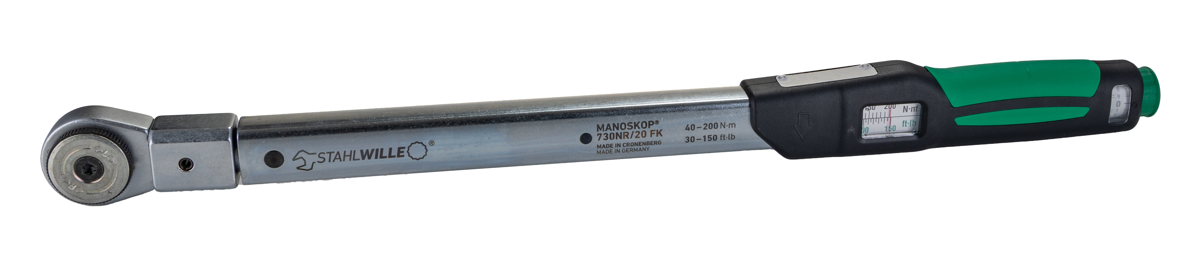 STAHLWILLE 730NR/20FK Click Torque Wrench, 40 → 200Nm, 1/2 in Drive, Round Drive