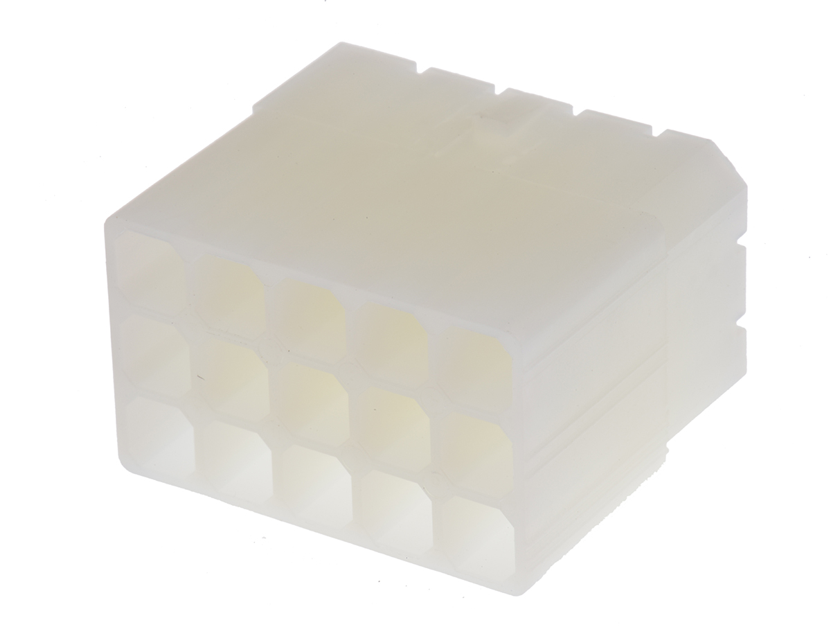 Molex, STANDARD .093" Female Connector Housing, 6.3mm Pitch, 15 Way, 3 Row