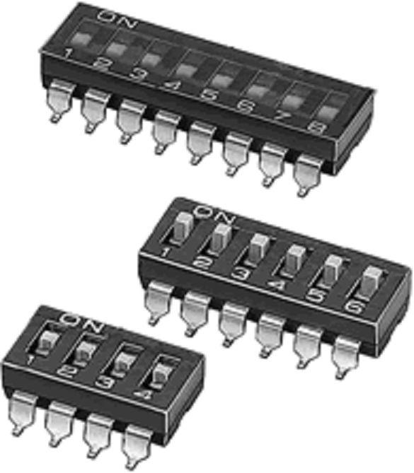 Omron 2 Way Surface Mount DIP Switch SPST, Raised Actuator Actuator, IP40