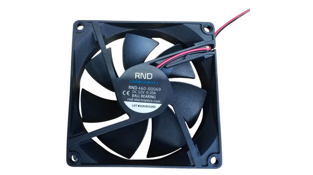 RND Axial Fan, 12 V dc, dc Operation, 58.29cfm, 2.4W, 200mA Max, 92 x 92 x 25mm