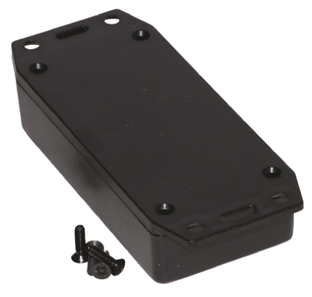 Hammond 1591 Series Black Flame Retardant ABS Enclosure, IP54, Flanged, Black Lid, 100 x 51 x 22mm