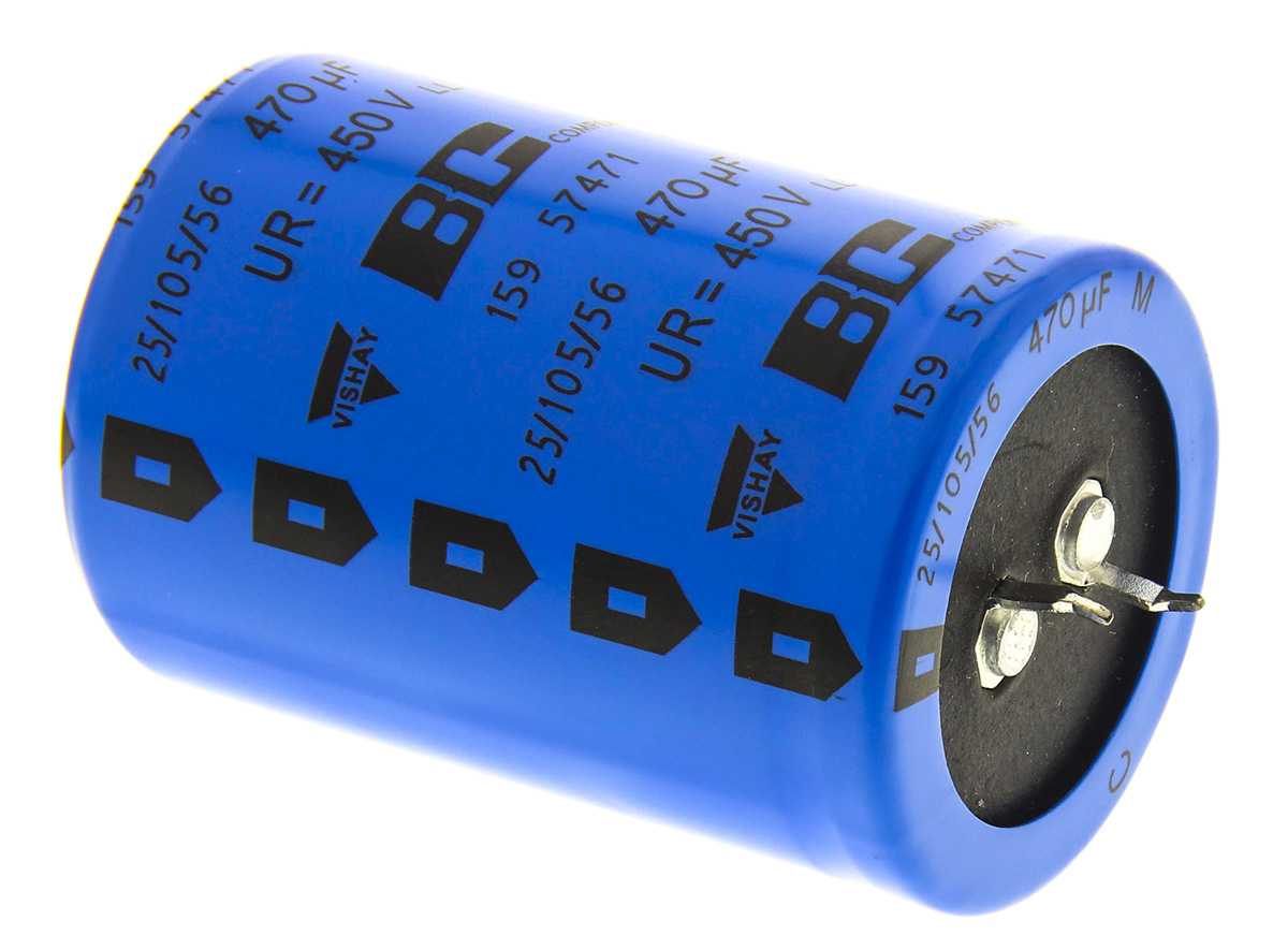 Vishay 470μF Aluminium Electrolytic Capacitor 450V dc, Snap-In - MAL215957471E3