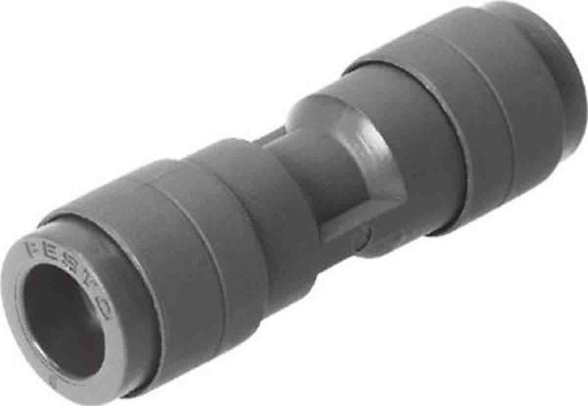 Festo QS Series Straight Tube-to-Tube Adaptor, Push In 10 mm to Push In 10 mm, Tube-to-Tube Connection Style, 160548