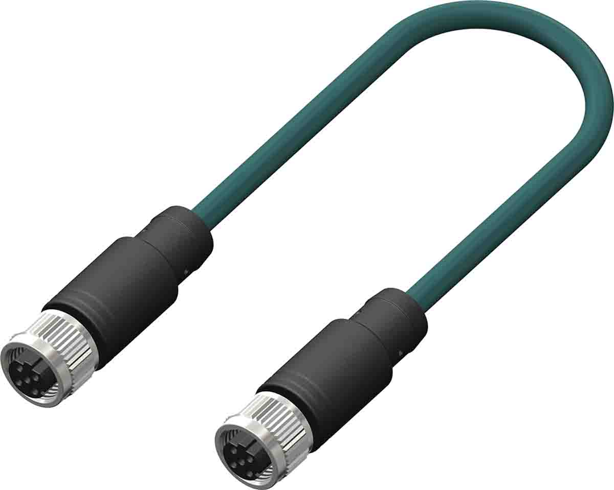 RS PRO Female 4 way M12 to Female 4 way M12 Sensor Actuator Cable, 2 m