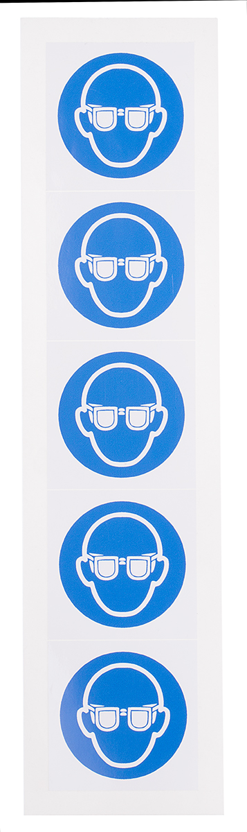 RS PRO Vinyl Mandatory Eye Protection Sign With Pictogram Only Text