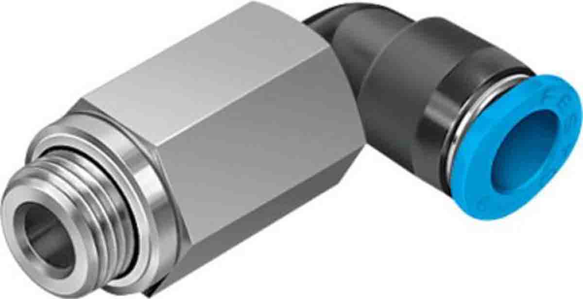 Festo Elbow Threaded Adaptor, G 1/8 Male to Push In 6 mm, Threaded-to-Tube Connection Style, 186271