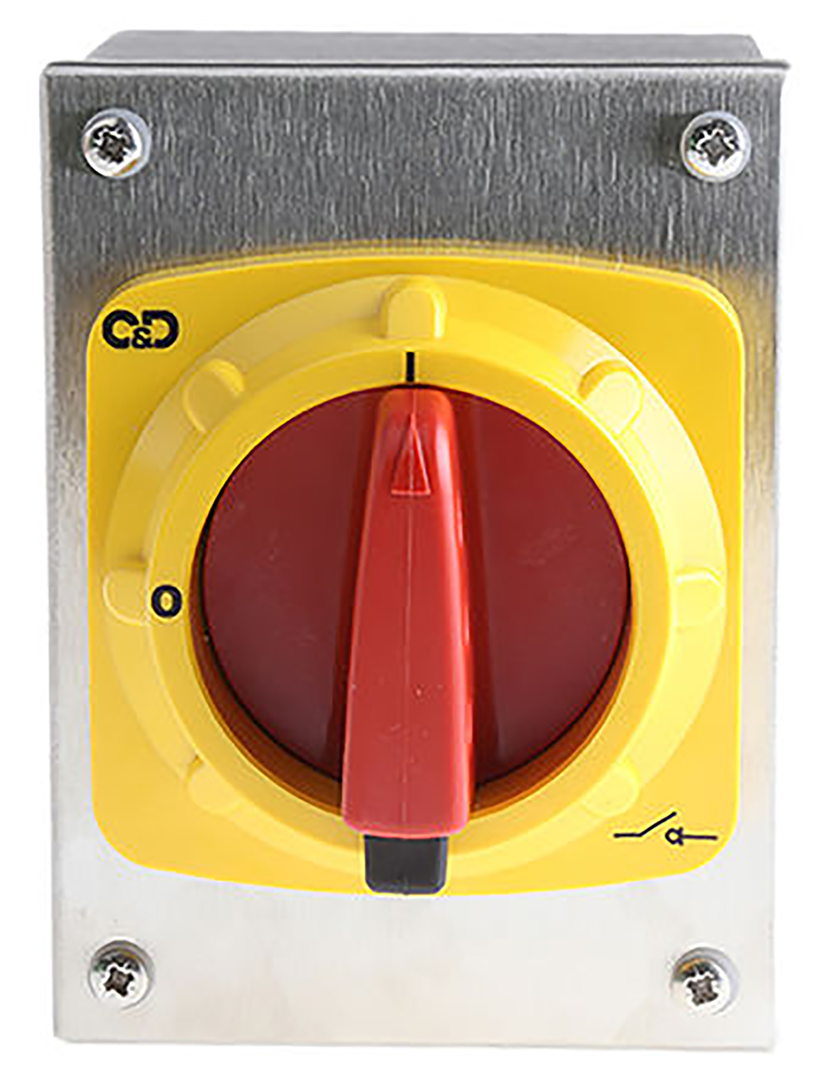 Craig & Derricott 6P Pole Isolator Switch - 40A Maximum Current, 18.5kW Power Rating, IP65