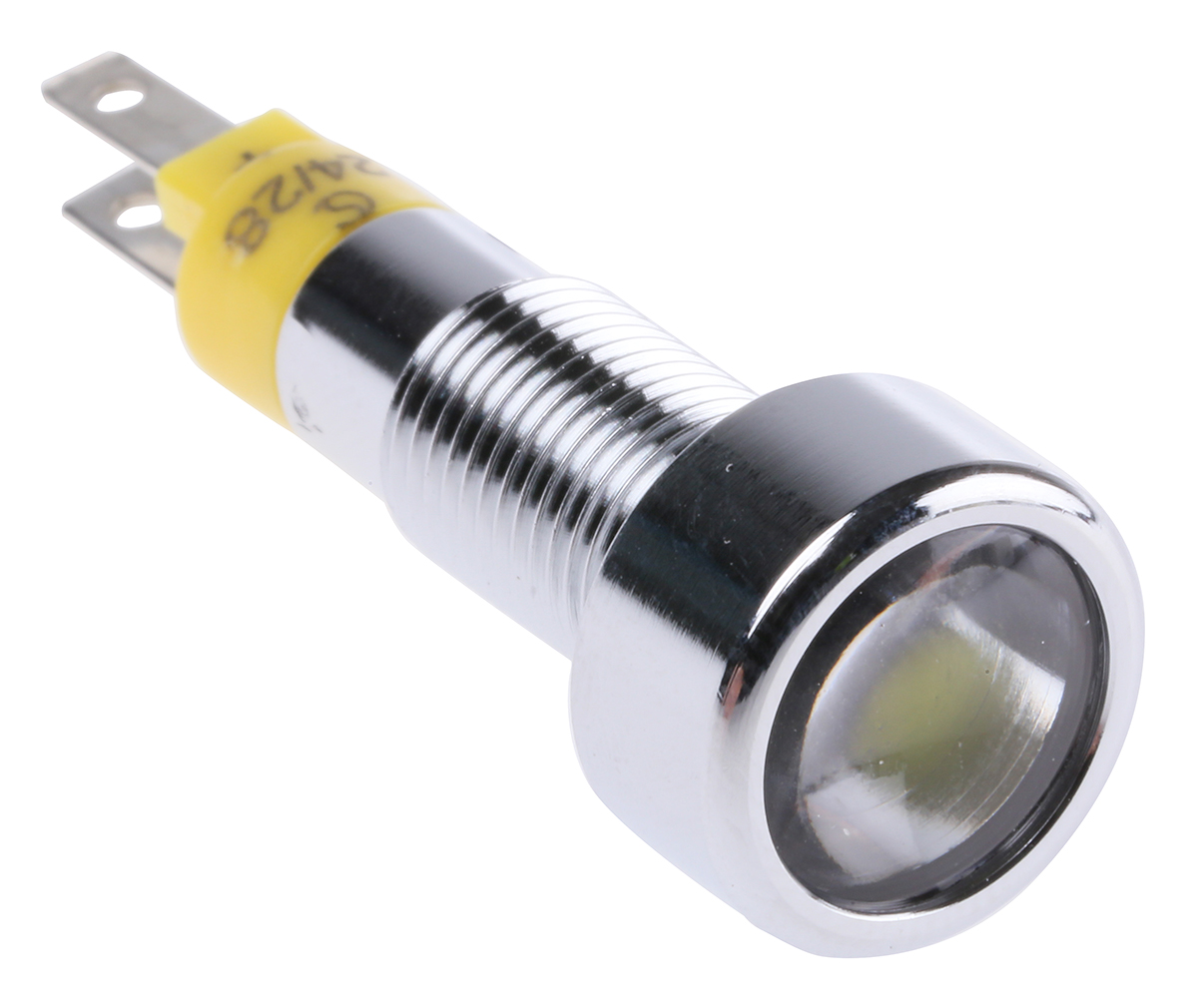 Signal Construct Yellow Panel Mount Indicator, 24 → 28V, 8mm Mounting Hole Size