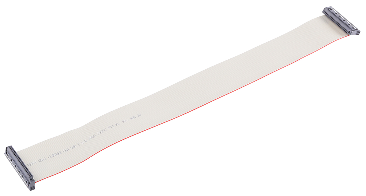 ERNI Flat Ribbon Cable, 50-Way, 1.27mm Pitch, 300mm Length, AU IDC to IDC