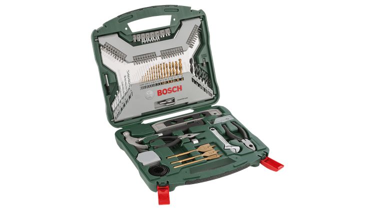 Bosch 103-Piece Twist Drill Bit Set for Multi-Material, 10mm Max, 1mm Min, Titanium Bits