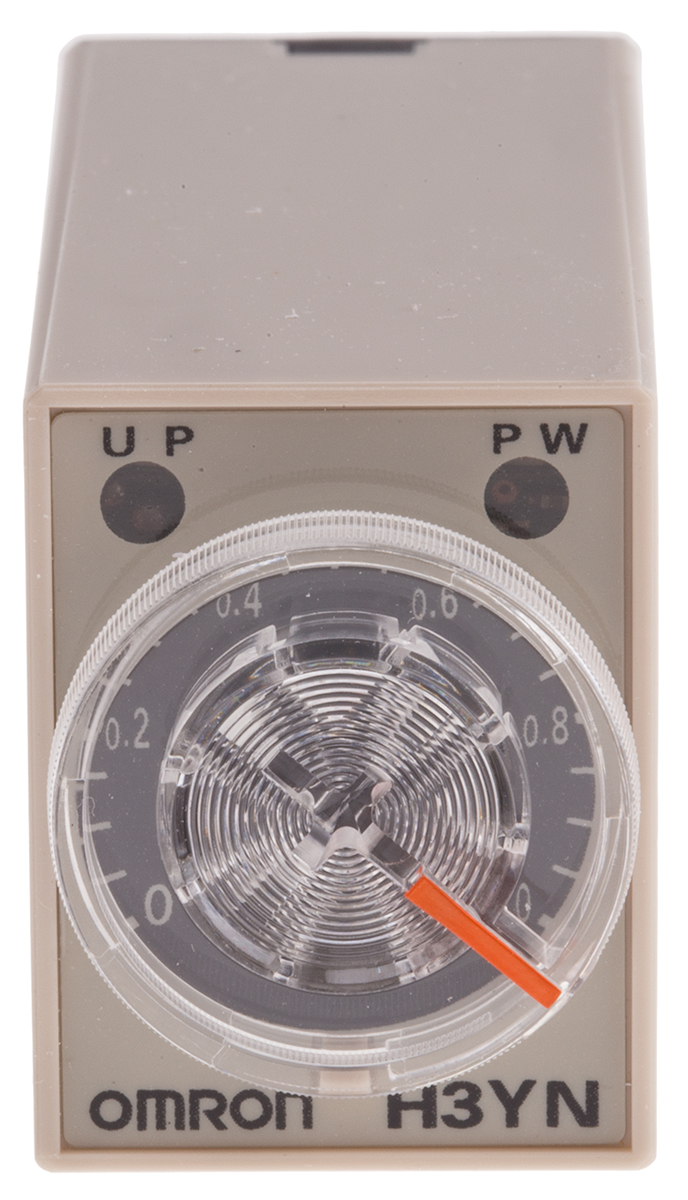 Omron H3YN Series DIN Rail, Panel Mount Timer Relay, 200 → 230V ac, 4-Contact, 0.1 min → 10h