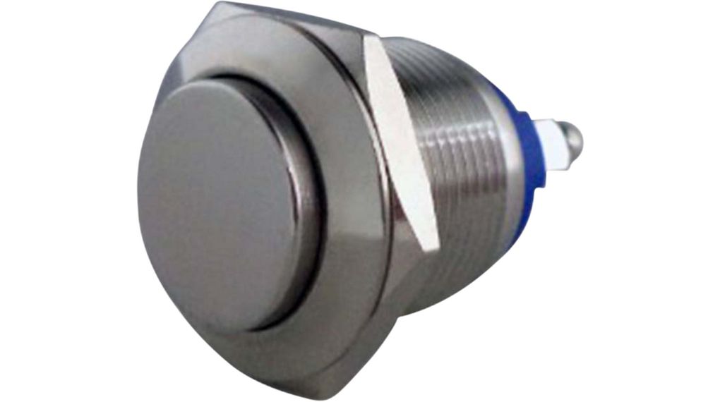 RND RND 210 Series Vandal Proof Push Button Switch, (On)-Off, Panel Mount, 19mm Cutout, 1NO, 36V dc, IP65