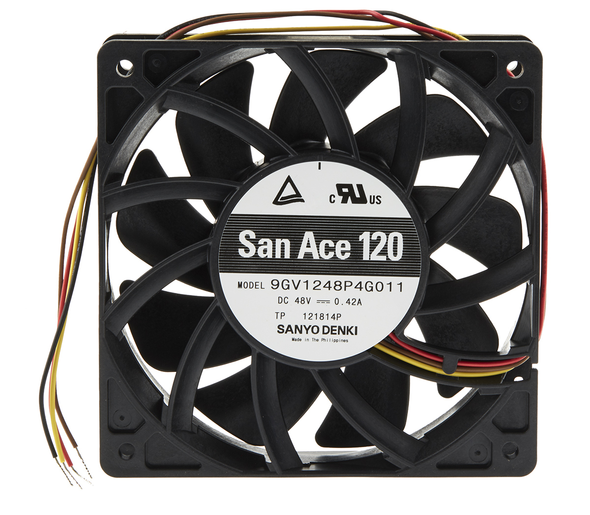 Sanyo Denki San Ace 9GV Series Axial Fan, 48 V dc, DC Operation, 289.8m³/h, 20.16W, 420mA Max, 120 x 120 x 25mm