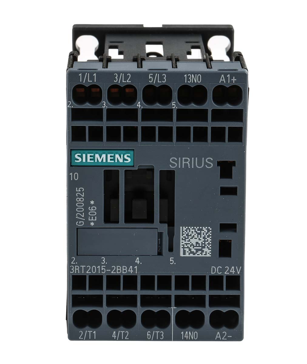 Siemens SIRIUS 3RT Size S00, 3RT2 Contactor, 24 V dc Coil, 3-Pole, 7 A, 3 kW, 3NO, 400 V ac