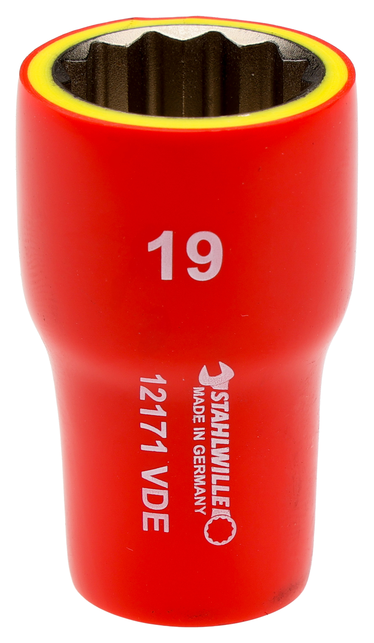 STAHLWILLE 3/8 in Drive 19mm Insulated Standard Socket, 12 point, VDE/1000V, 50 mm Overall Length