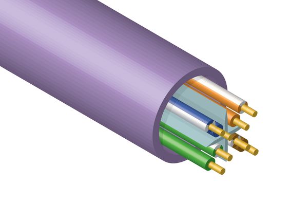 HellermannTyton ConnectivityCA076, 305m Cat6, Purple Unterminated to Unterminated, U/UTP Unshielded, Unterminated