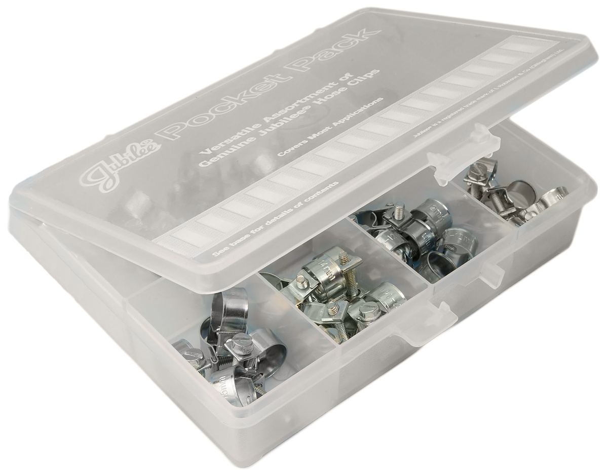 Jubilee 54 Piece Stainless Steel 304 Mini Fuel Clip, Nut and Bolt Clip Hose Clip Kit, 7 → 9mm and 14 →