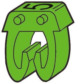 Legrand CAB 3 Clip On Cable Markers, Green, Pre-printed "5", 0.15 → 0.5mm Cable, 0 381 05