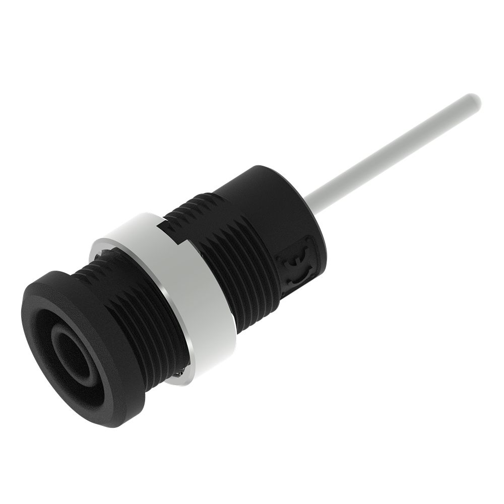 Electro PJP Black Female Banana Socket, 4 mm Connector, Pin Termination, 36A, 1kV, Nickel Plating