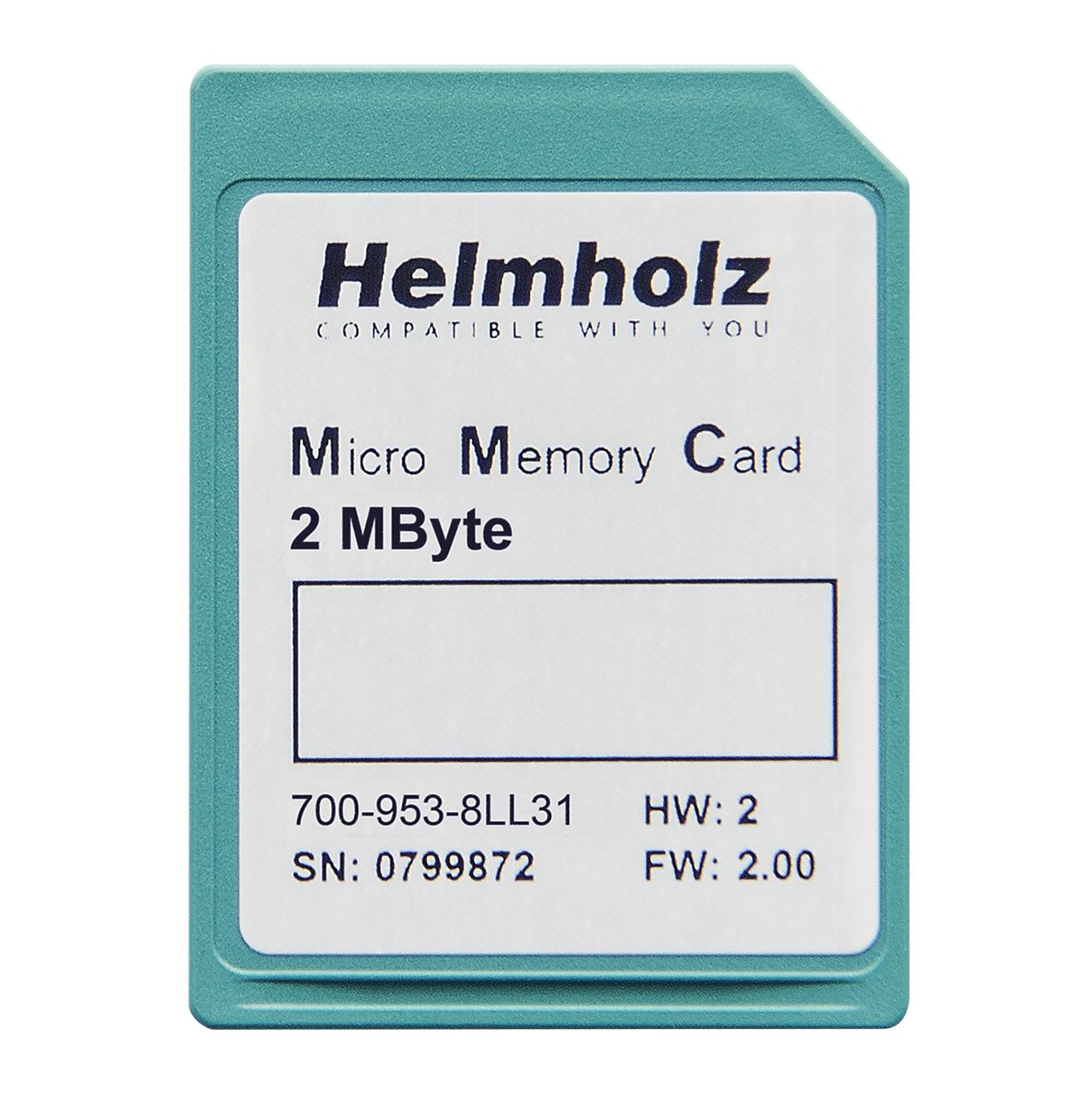 Helmholz GmbH & Co. KG 953-8LL Series Micro SD Card for Use with 300 series, 2.7 → 3.6 V
