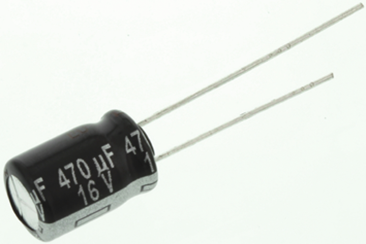 Panasonic 470μF Aluminium Electrolytic Capacitor 16V dc, Radial, Through Hole - ECA1CHG471
