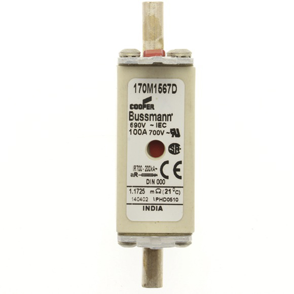 Eaton 100A Centred Tag Fuse, NH000, 690V ac