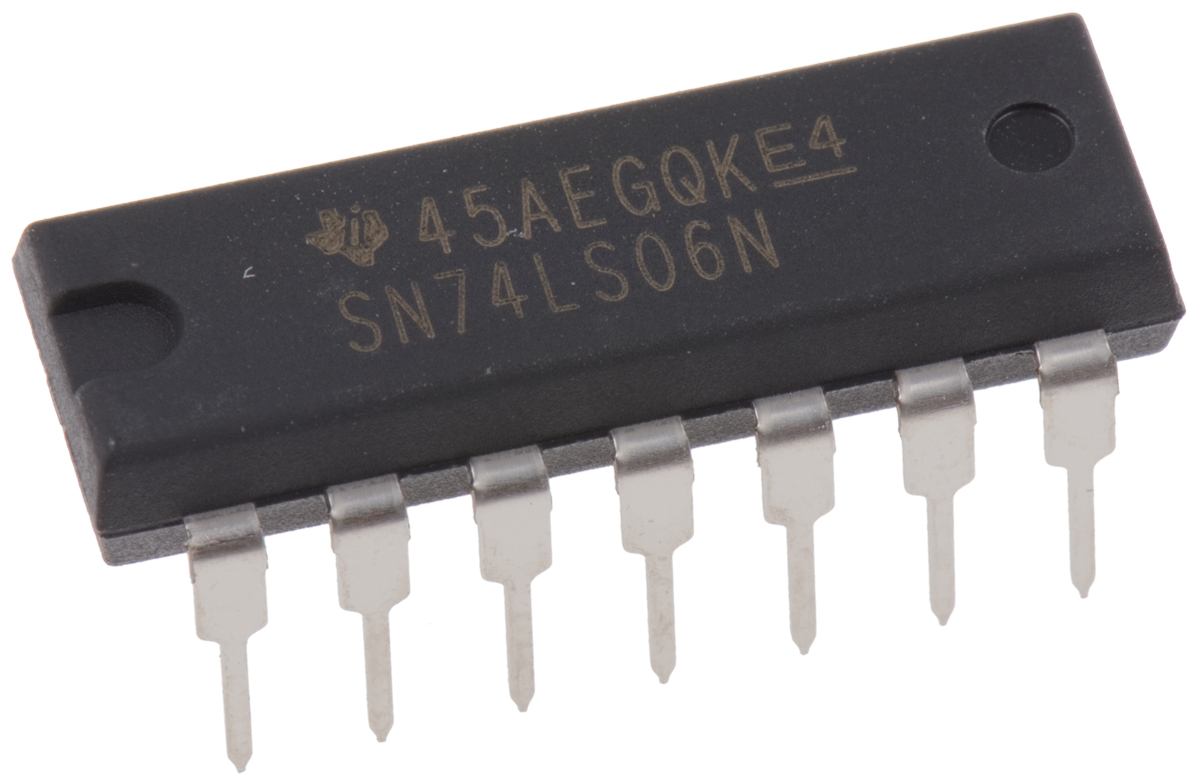 Texas Instruments SN74LS06N Hex Inverter, 14-Pin PDIP