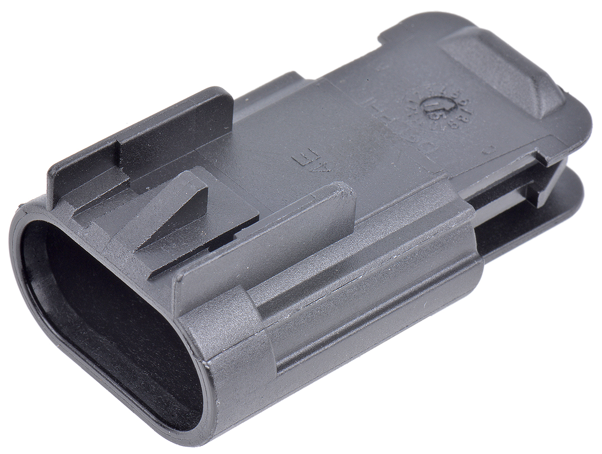 Delphi, GT 150 Automotive Connector Plug Black Cable Mount 3 Way, Crimp Termination 13519049