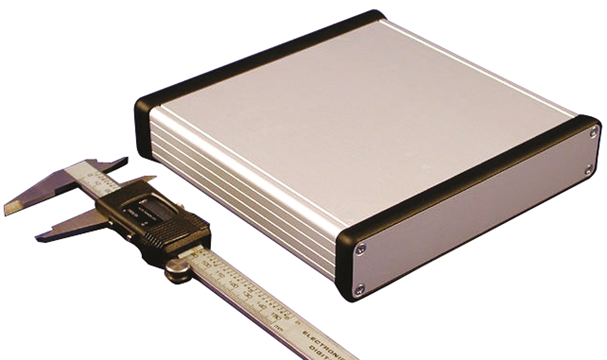 Hammond 1455 Series Silver Aluminium Enclosure, IP54, Black Lid, 160 x 165 x 30.5mm