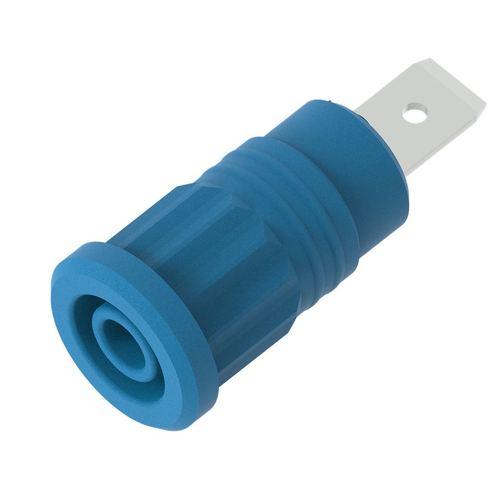 Electro PJP Blue Female Banana Socket, 4 mm Connector, Press Fit Termination, 36A, 1kV, Nickel Plating