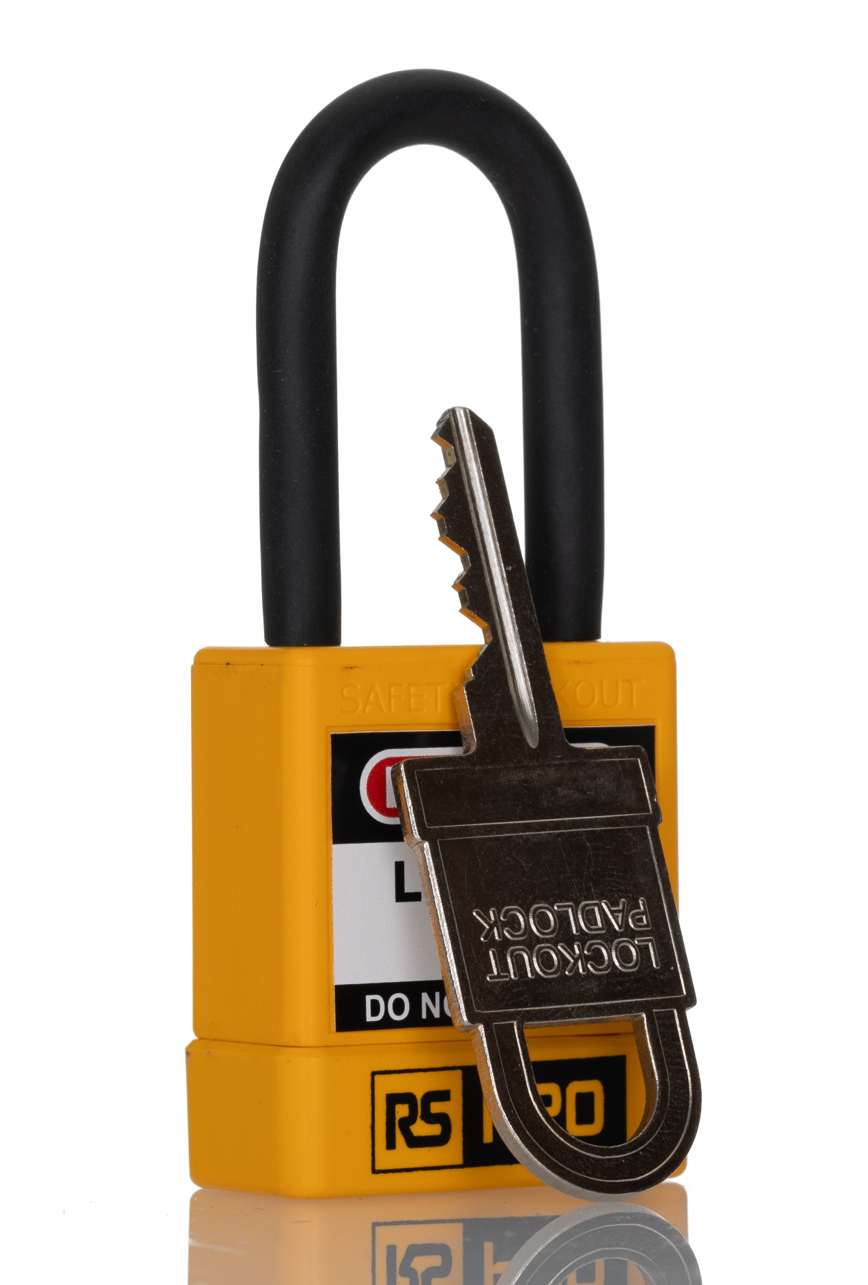 RS PRO Yellow ABS, Steel, PVC Safety Lockout Padlocks, 6mm Shackle, 48mm Attachment